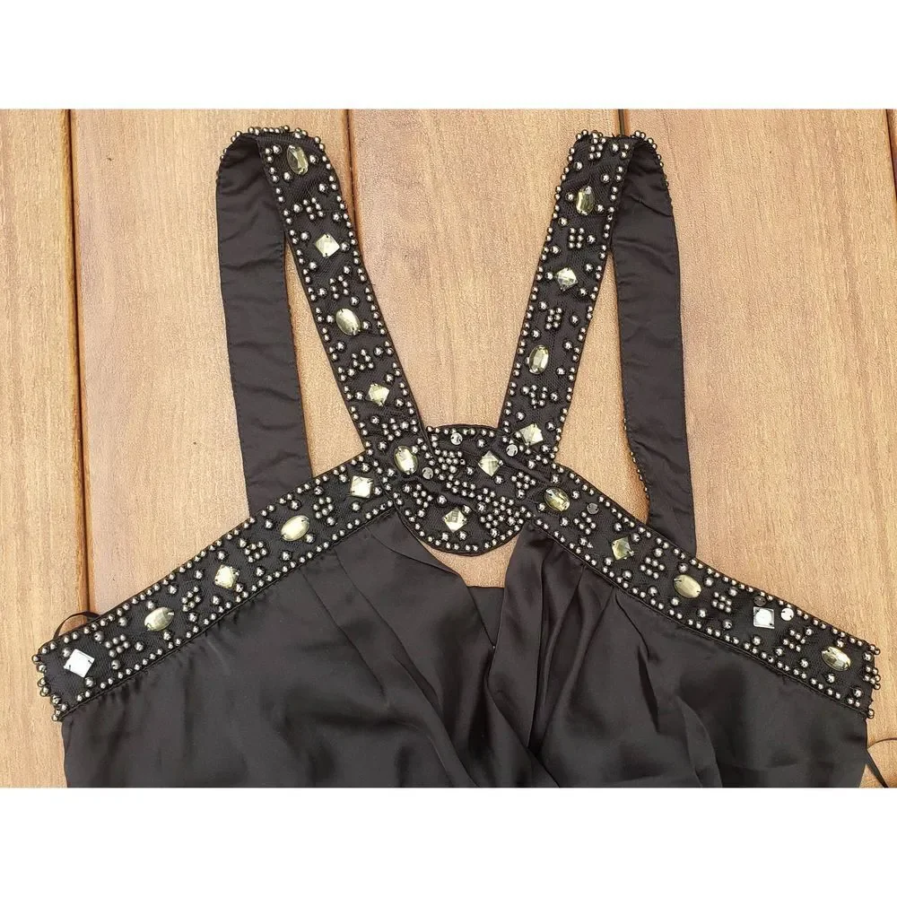 LOVE STITCH BLACK STRAP STUDDED BLOUSE NWT SIZE M - Picture 5 of 7